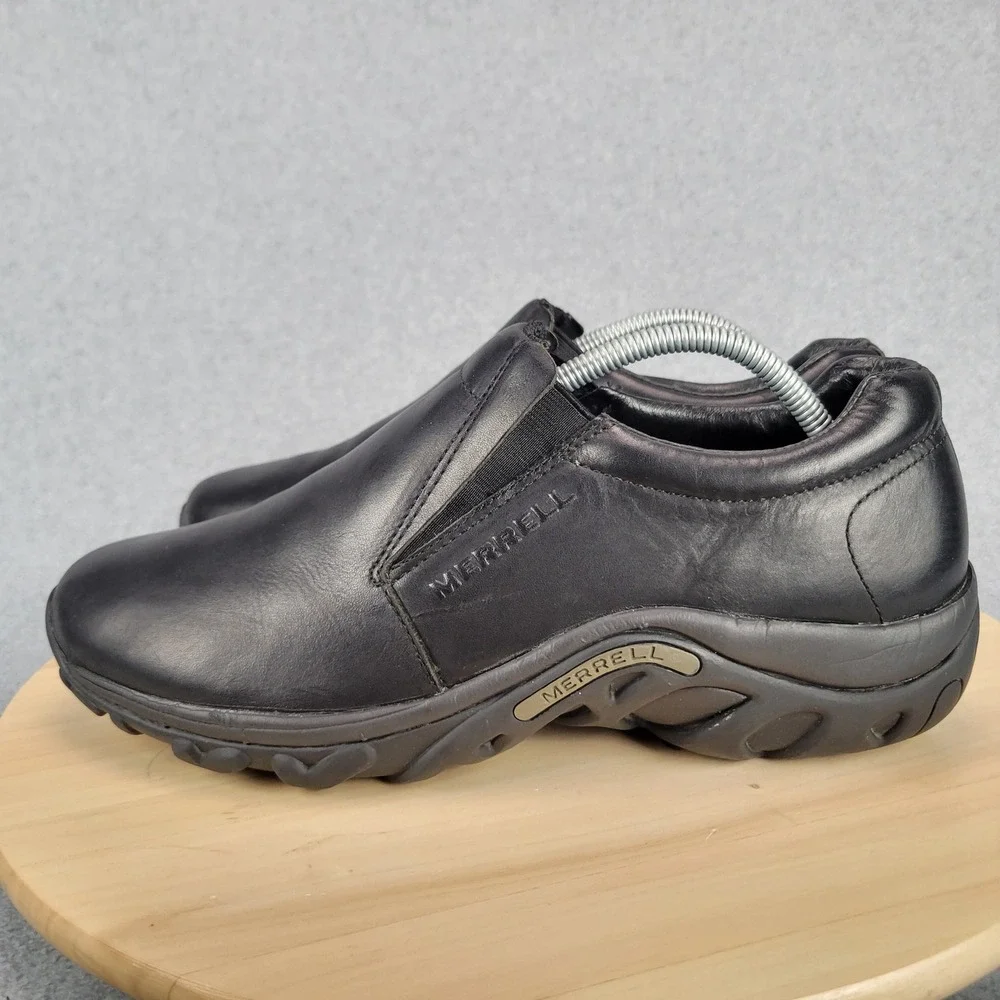 Merrell Midnight Jungle Moc Mens 11 Black Leather Slip On Hiking Shoes J60889